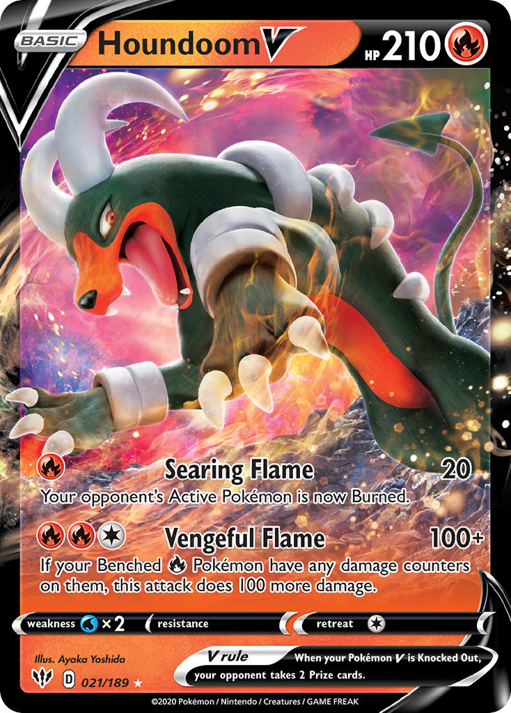 (021/189) Pokemon TCG Darkness Ablaze Single: Houndoom V Ultra Rare