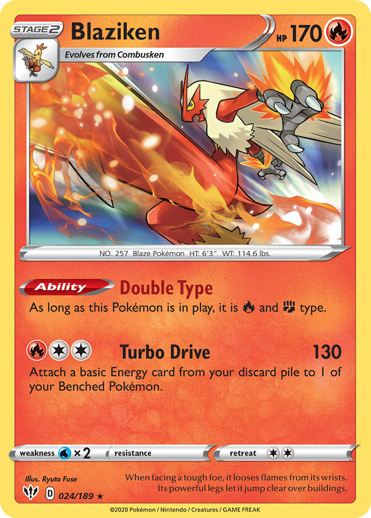 (024/189) Pokemon TCG Darkness Ablaze Single: Blaziken Holo Rare