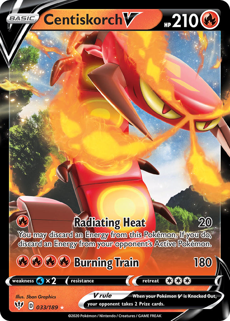 (033/189) Pokemon TCG Darkness Ablaze Single: Centiskorch V Ultra Rare