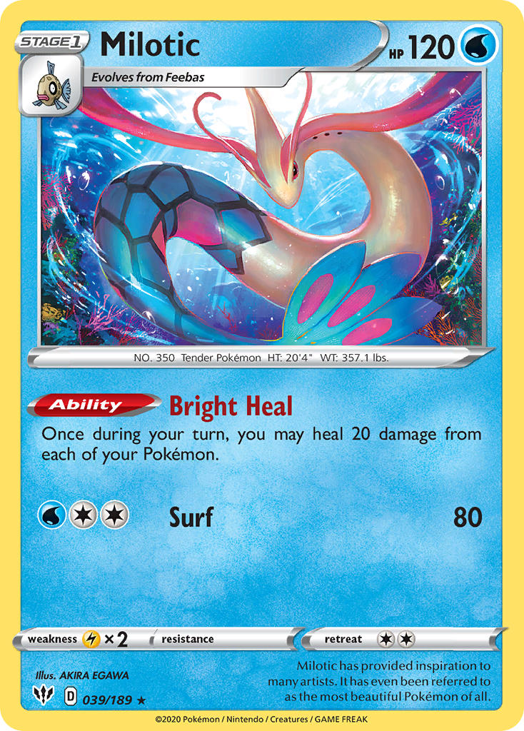 (039/189) Pokemon TCG Darkness Ablaze Single: Milotic Holo Rare