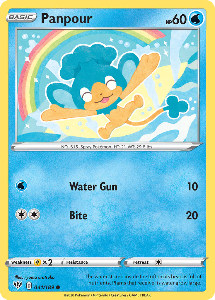 (041/189) Pokemon TCG Darkness Ablaze Single: Panpour Common
