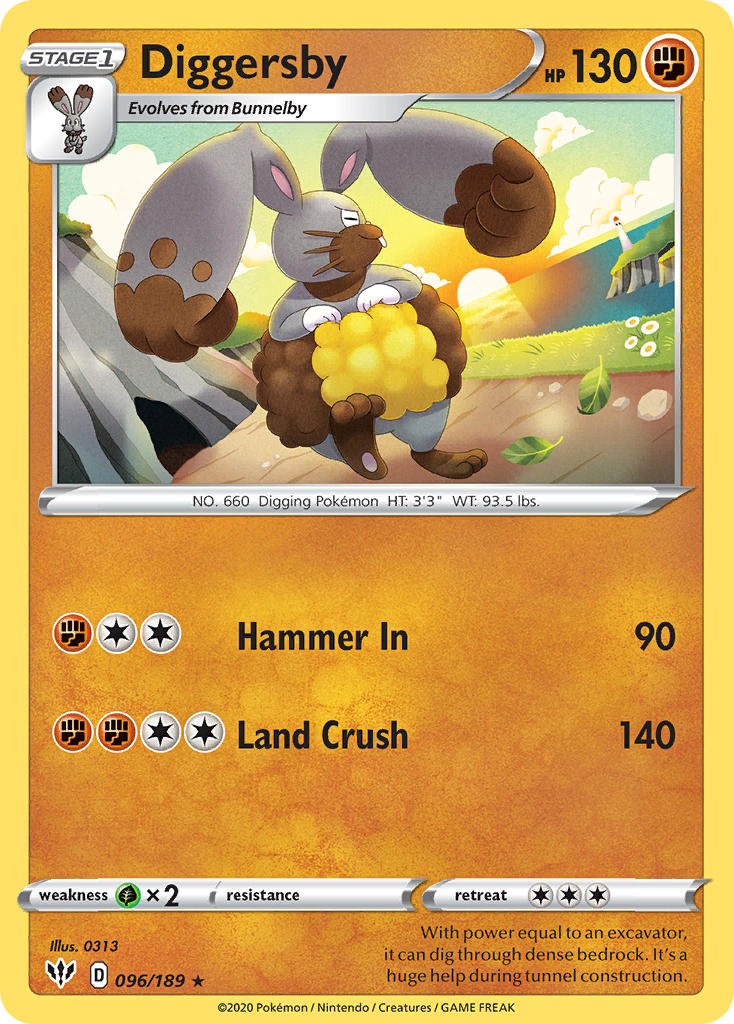 (096/189) Pokemon TCG Darkness Ablaze Single: Diggersby Rare