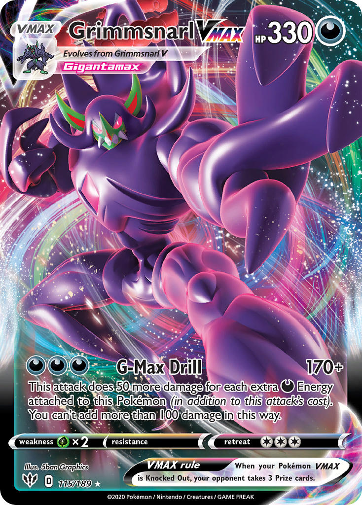 (115/189) Pokemon TCG Darkness Ablaze Single: Grimmsnarl VMAX Ultra Rare