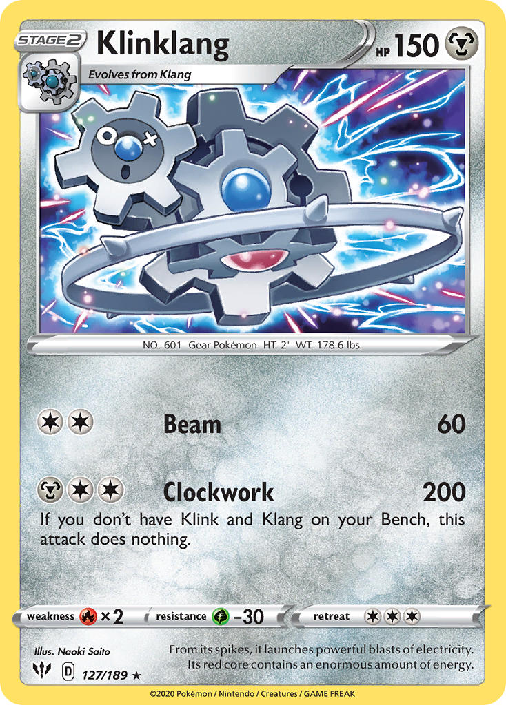 (127/189) Pokemon TCG Darkness Ablaze Single: Klinklang Rare