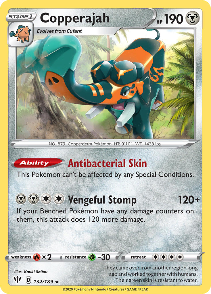 (132/189) Pokemon TCG Darkness Ablaze Single: Copperajah Holo Rare