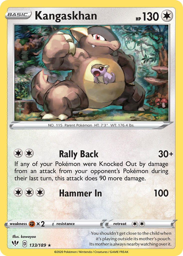 (133/189) Pokemon TCG Darkness Ablaze Single: Kangaskhan Holo Rare