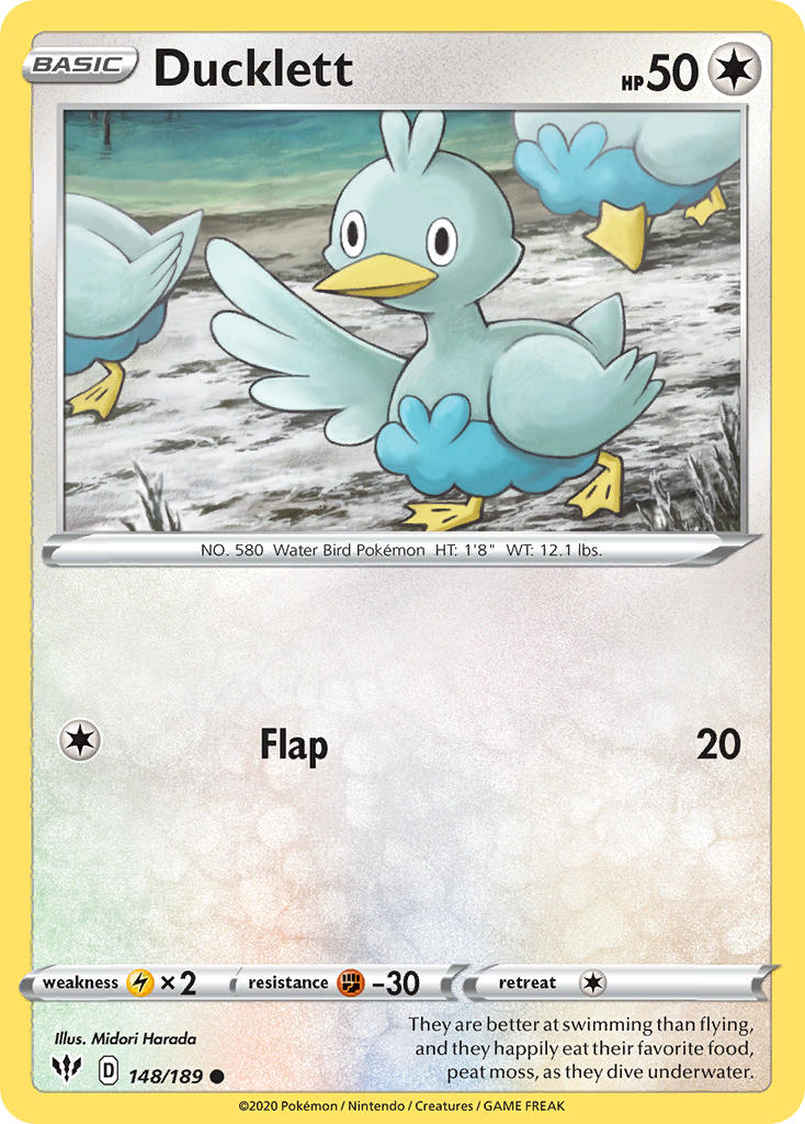 (148/189) Pokemon TCG Darkness Ablaze Single: Ducklett Common