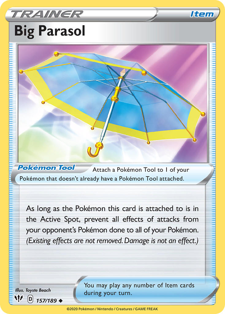 (157/189) Pokemon TCG Darkness Ablaze Single: Big Parasol Reverse Holo Uncommon