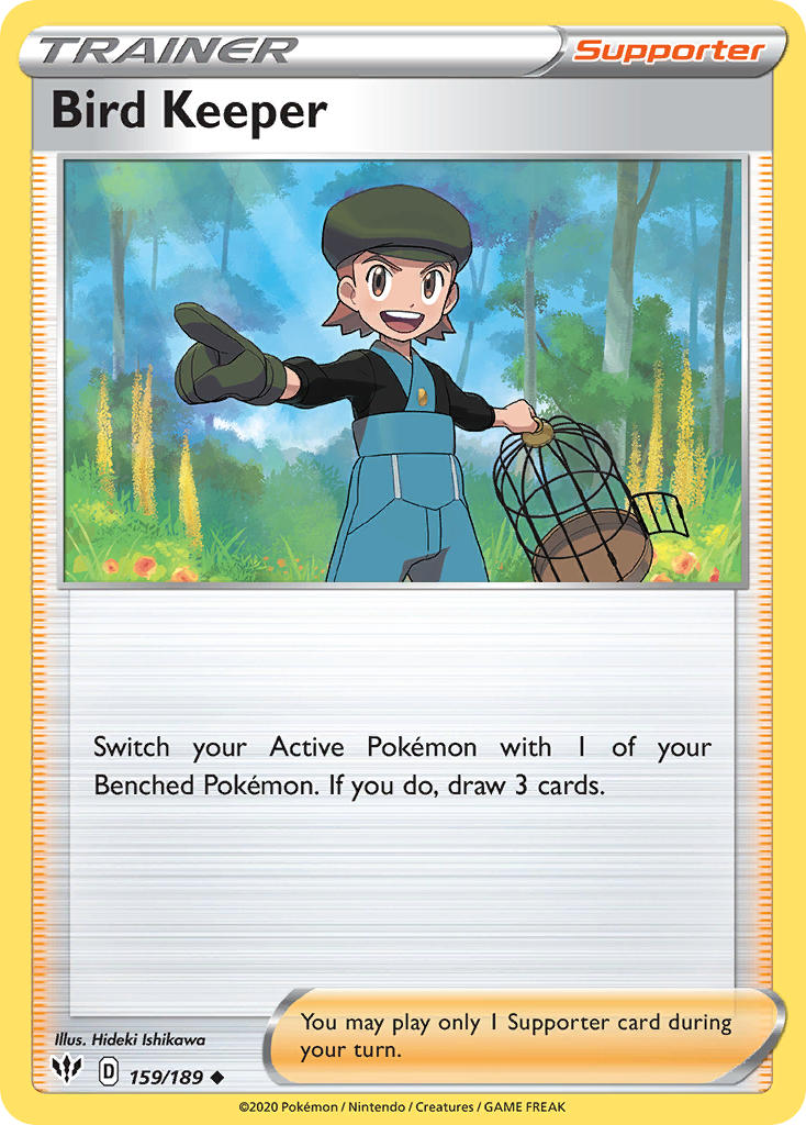 (159/189) Pokemon TCG Darkness Ablaze Single: Bird Keeper Uncommon