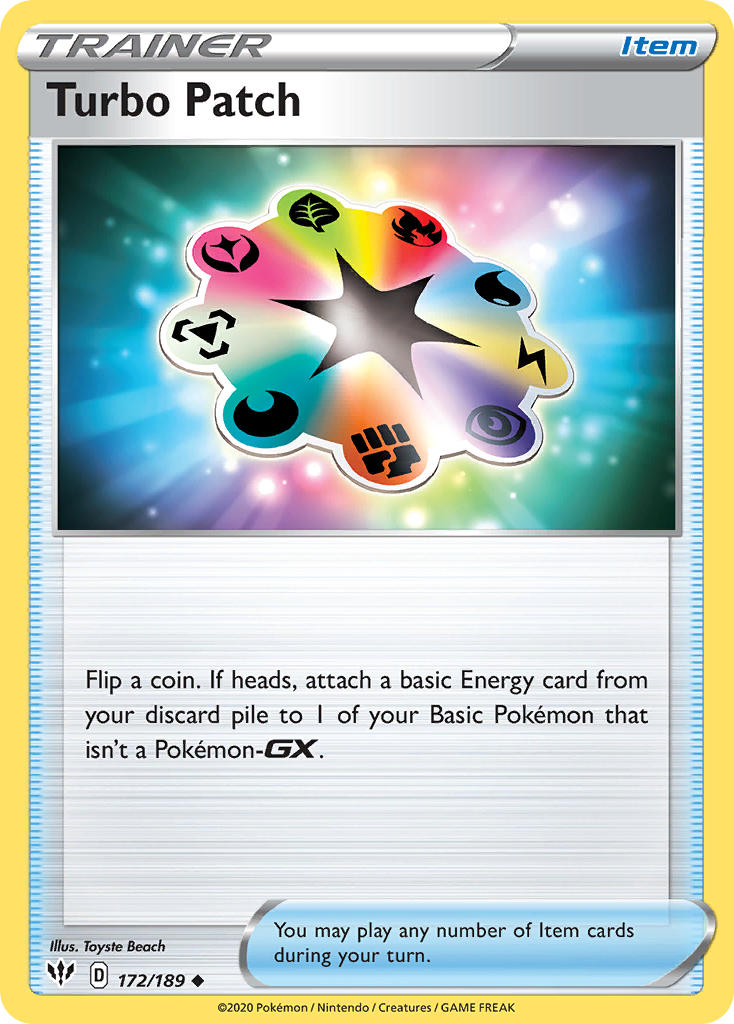 (172/189) Pokemon TCG Darkness Ablaze Single: Turbo Patch Uncommon