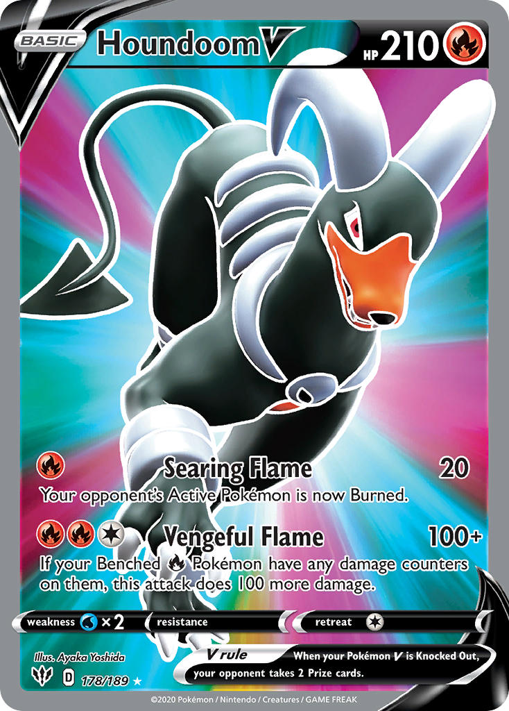 (178/189) Pokemon TCG Darkness Ablaze Single: Houndoom V Ultra Rare