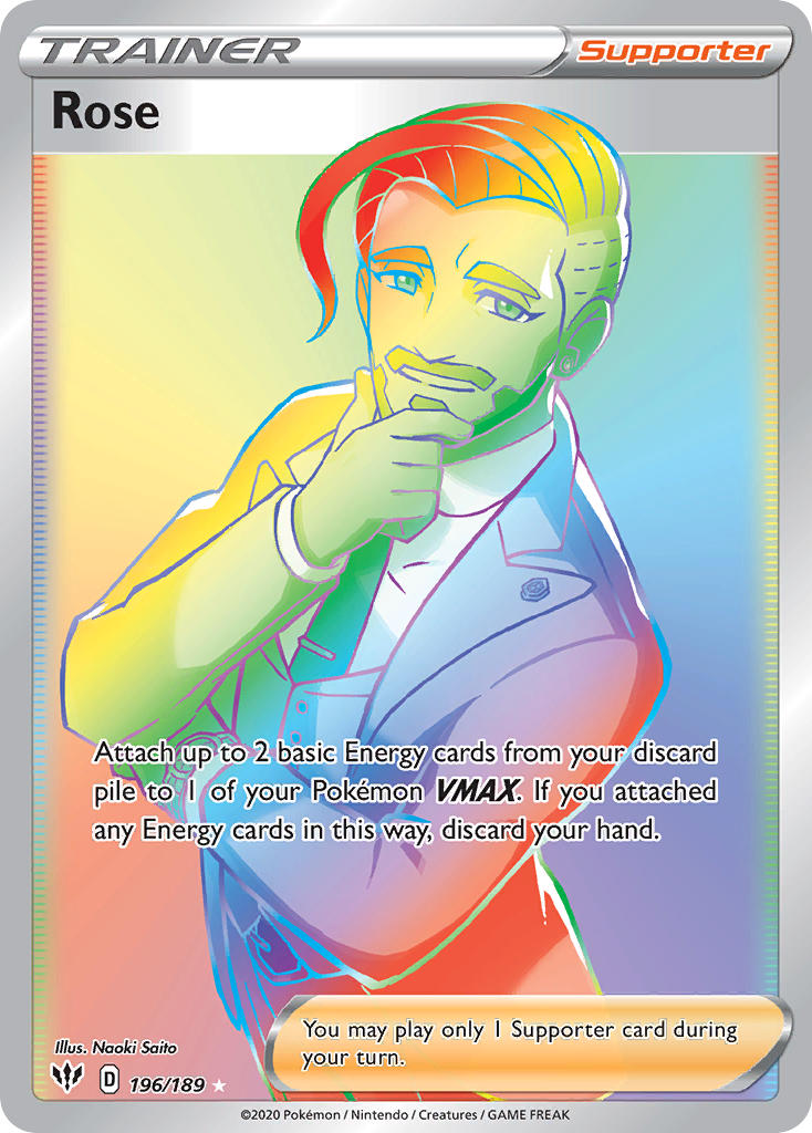 (196/189) Pokemon TCG Darkness Ablaze Single: Rose Secret Rare