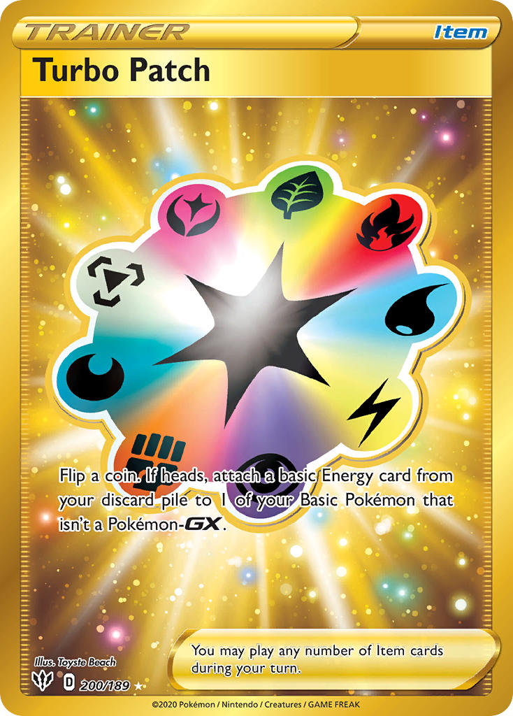 (200/189) Pokemon TCG Darkness Ablaze Single: Turbo Patch Secret Rare