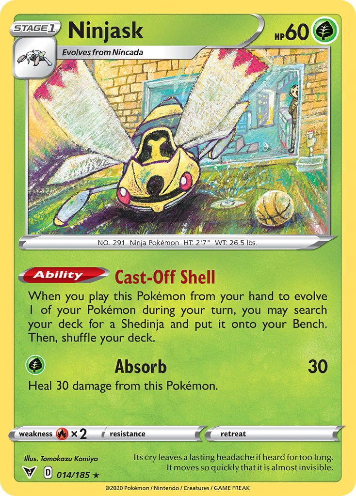 (014/185) Pokemon TCG Vivid Voltage Single: Ninjask Reverse Holo Rare