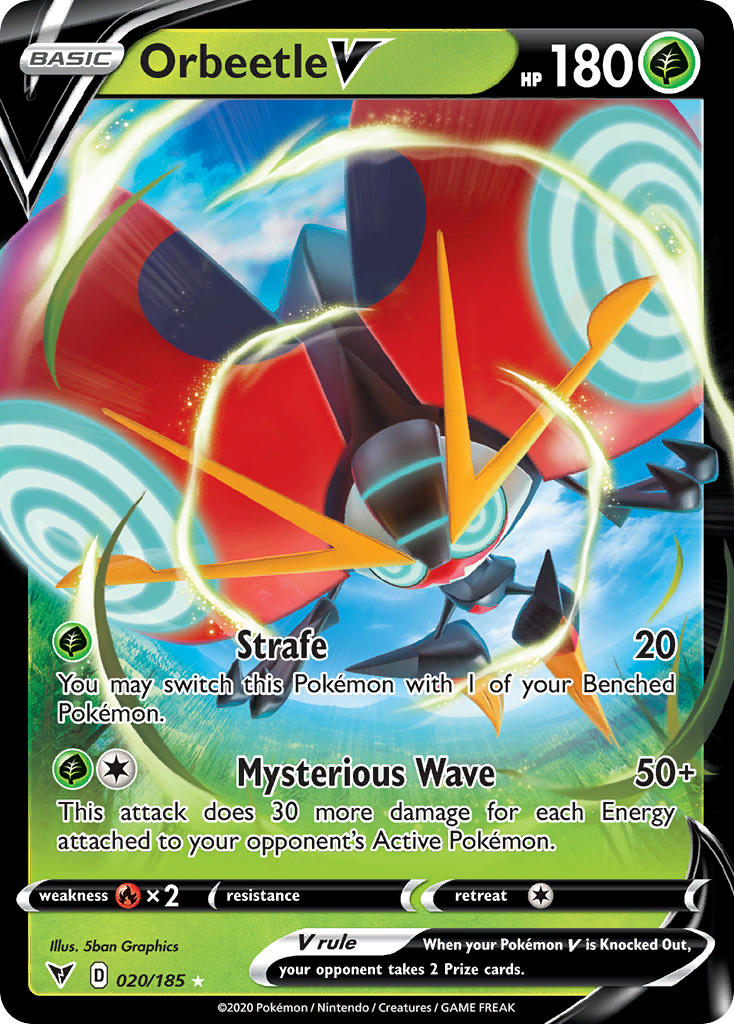 (020/185) Pokemon TCG Vivid Voltage Single: Orbeetle V Ultra Rare