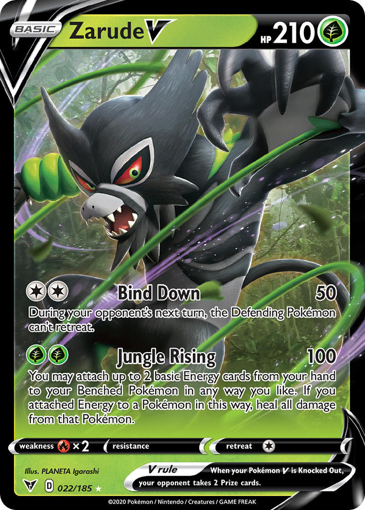 (022/185) Pokemon TCG Vivid Voltage Single: Zarude V Ultra Rare