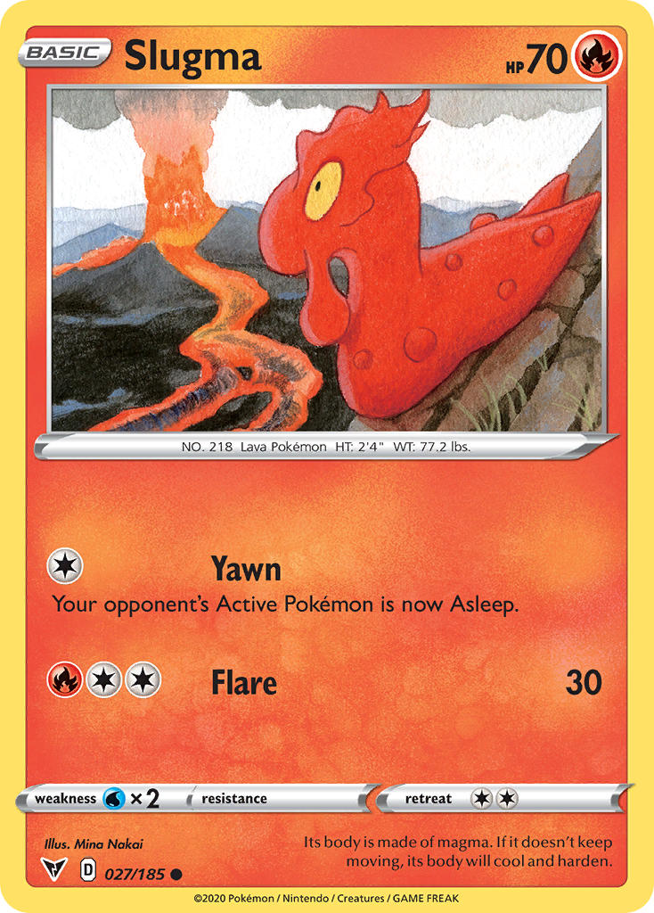 (027/185) Pokemon TCG Vivid Voltage Single: Slugma Common