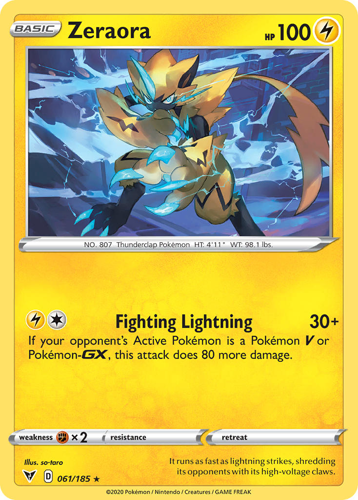 (061/185) Pokemon TCG Vivid Voltage Single: Zeraora Holo Rare