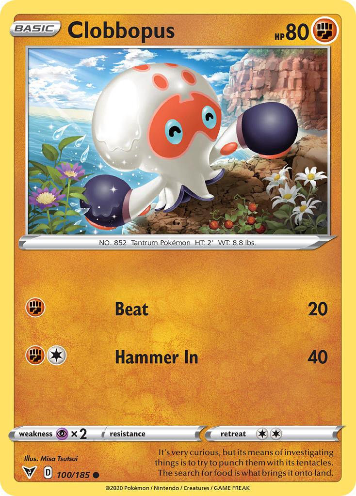 (100/185) Pokemon TCG Vivid Voltage Single: Clobbopus Common