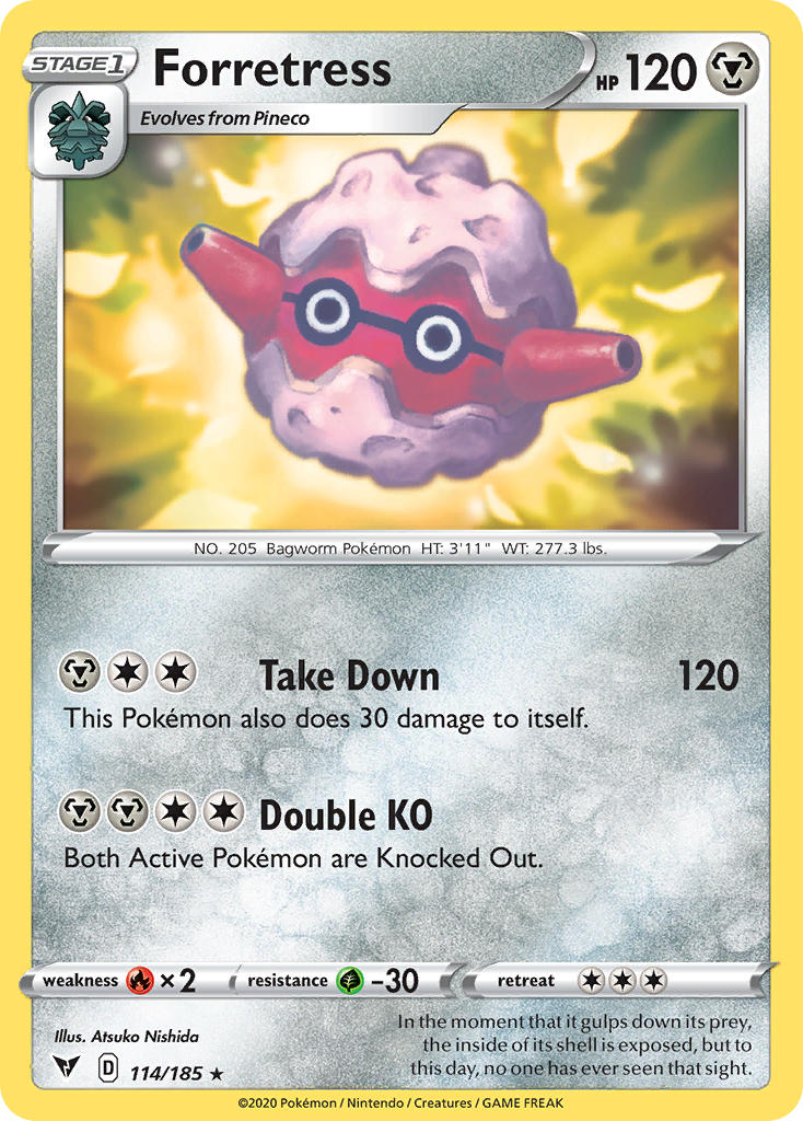(114/185) Pokemon TCG Vivid Voltage Single: Forretress Rare