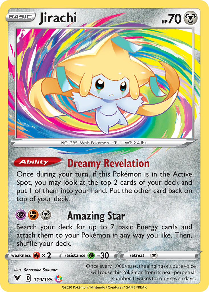 (119/185) Pokemon TCG Vivid Voltage Single: Jirachi Amazing Rare
