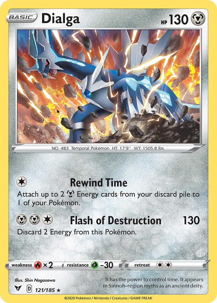 (121/185) Pokemon TCG Vivid Voltage Single: Dialga Reverse Holo Holo Rare
