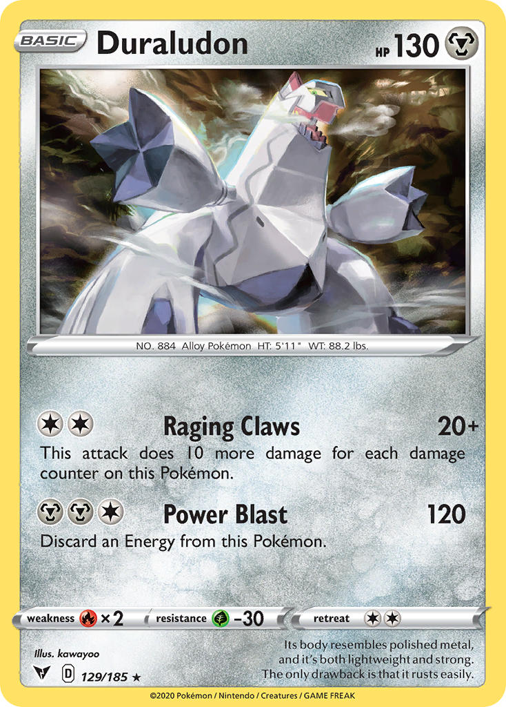 (129/185) Pokemon TCG Vivid Voltage Single: Duraludon Reverse Holo Holo Rare