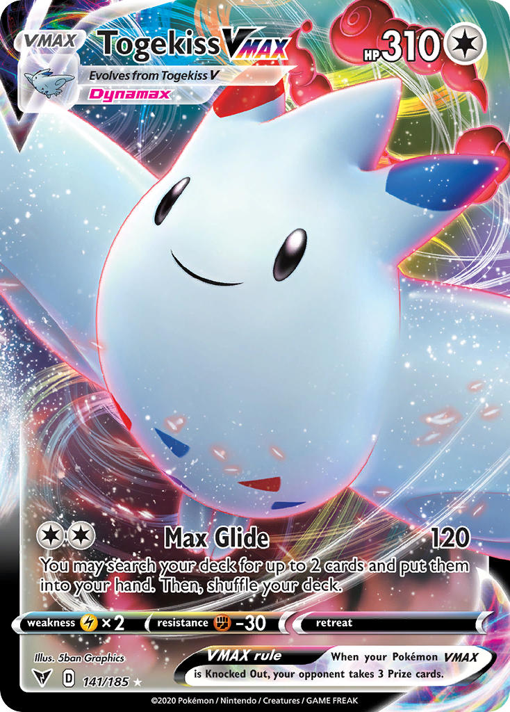 (141/185) Pokemon TCG Vivid Voltage Single: Togekiss VMAX Ultra Rare