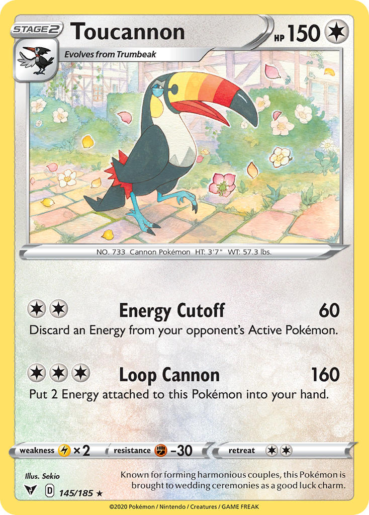 (145/185) Pokemon TCG Vivid Voltage Single: Toucannon Rare