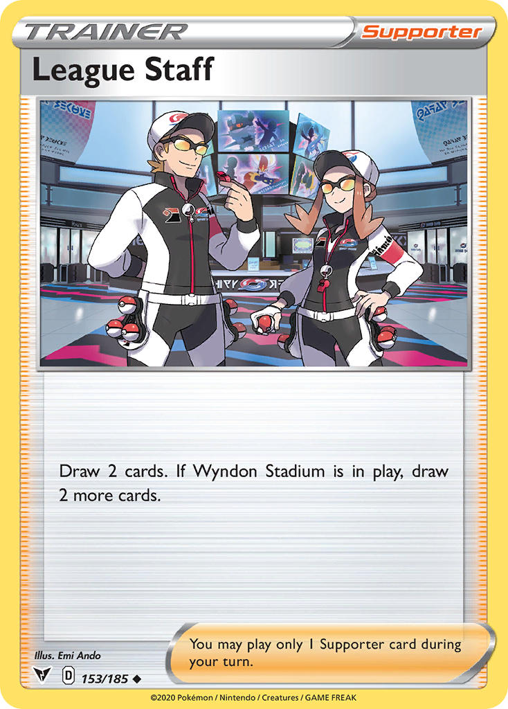 (153/185) Pokemon TCG Vivid Voltage Single: League Staff Reverse Holo Uncommon