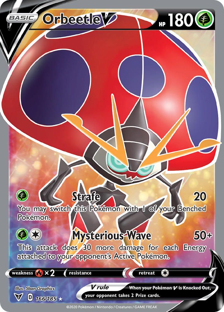(166/185) Pokemon TCG Vivid Voltage Single: Orbeetle V Ultra Rare