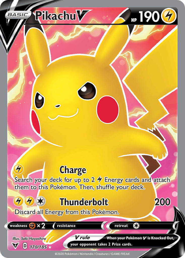 (170/185) Pokemon TCG Vivid Voltage Single: Pikachu V Ultra Rare