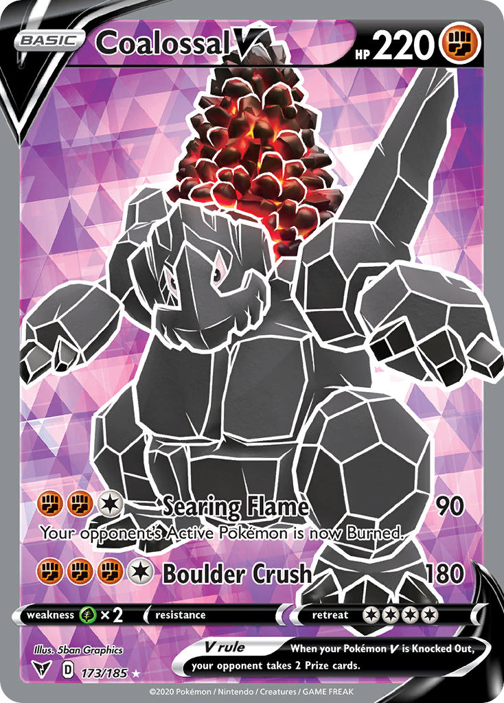 (173/185) Pokemon TCG Vivid Voltage Single: Coalossal V Ultra Rare