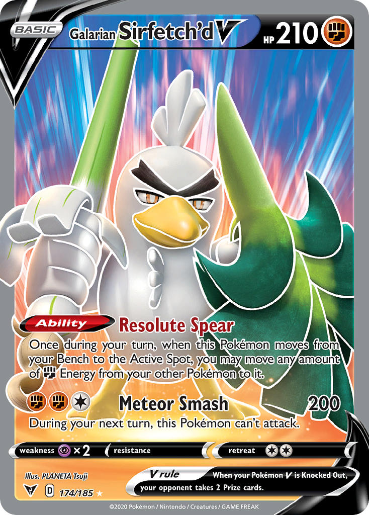 (174/185) Pokemon TCG Vivid Voltage Single: Galarian Sirfetch'd V Ultra Rare