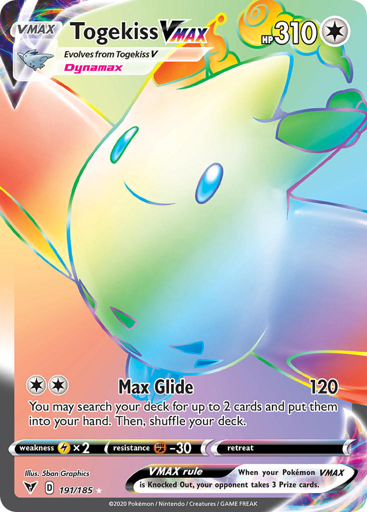 (191/185) Pokemon TCG Vivid Voltage Single: Togekiss VMAX Secret Rare