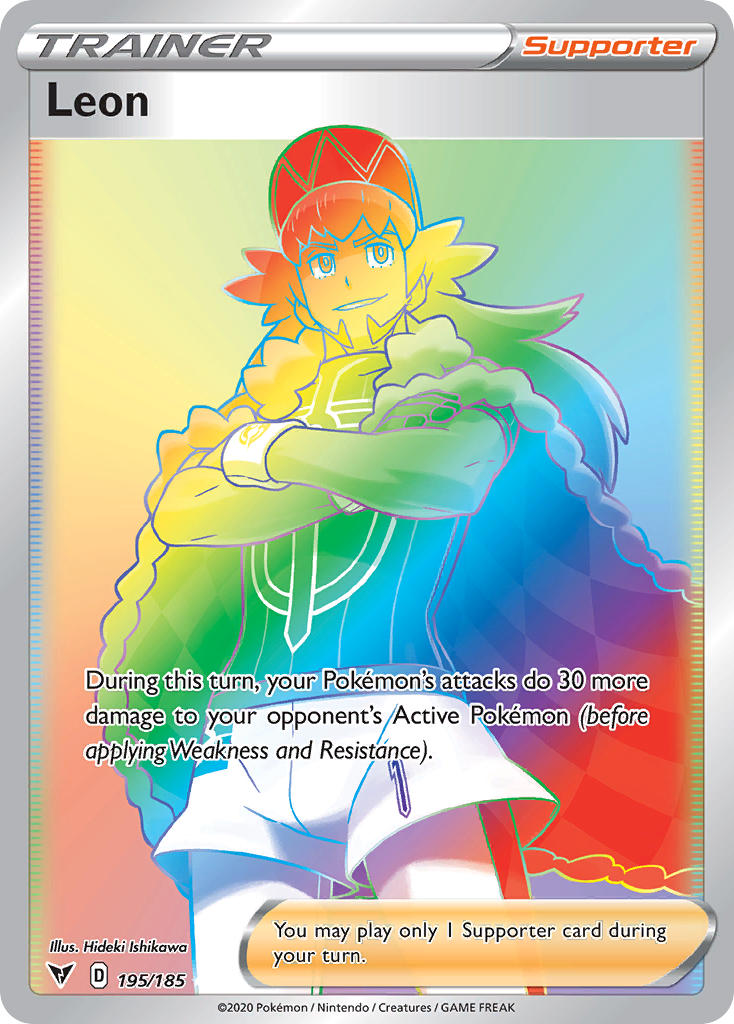 (195/185) Pokemon TCG Vivid Voltage Single: Leon Secret Rare