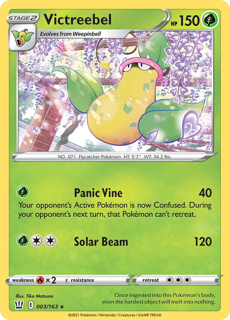(003/163) Pokemon TCG Battle Styles Single: Victreebel Rare