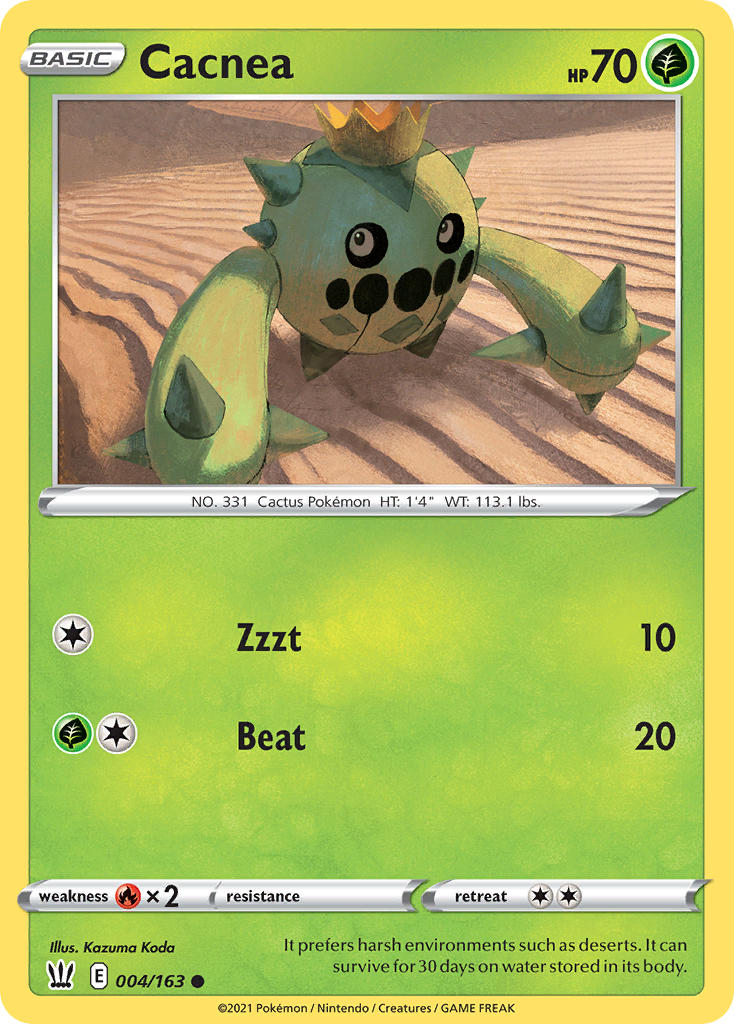 (004/163) Pokemon TCG Battle Styles Single: Cacnea Common