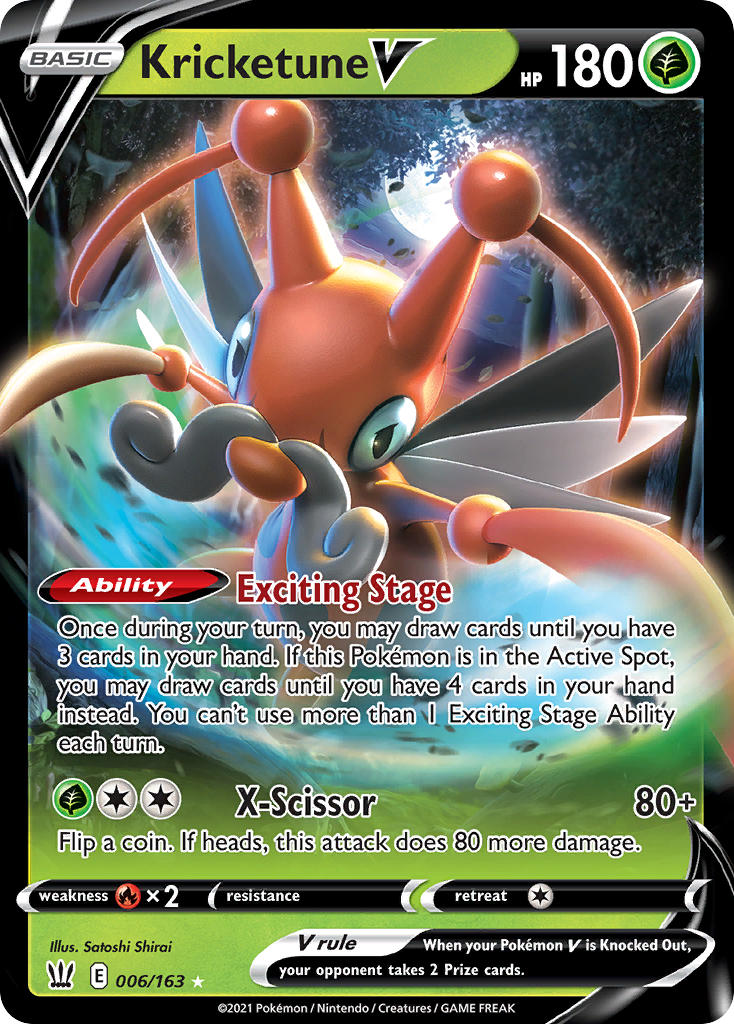 (006/163) Pokemon TCG Battle Styles Single: Kricketune V Ultra Rare