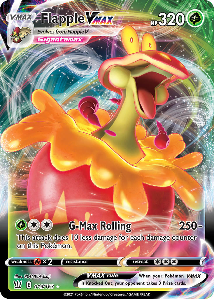 (019/163) Pokemon TCG Battle Styles Single: Flapple VMAX Ultra Rare