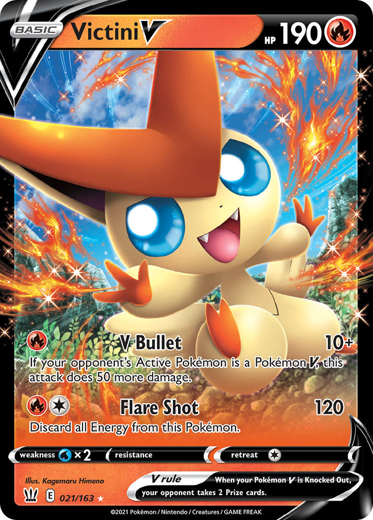 (021/163) Pokemon TCG Battle Styles Single: Victini V Ultra Rare