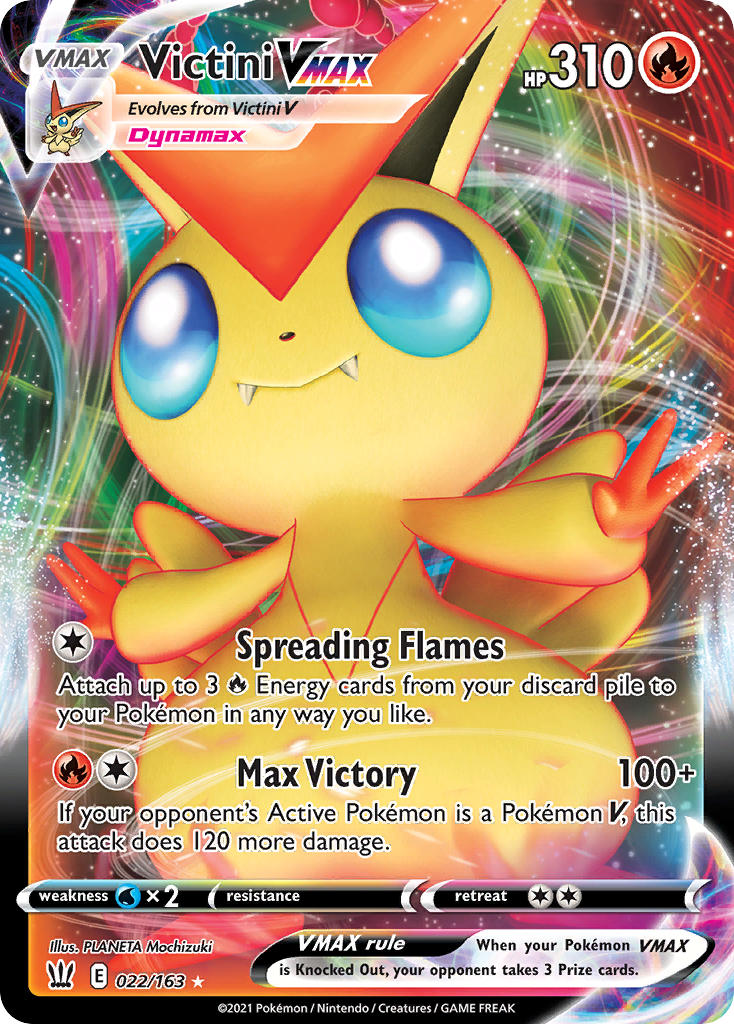 (022/163) Pokemon TCG Battle Styles Single: Victini VMAX Ultra Rare