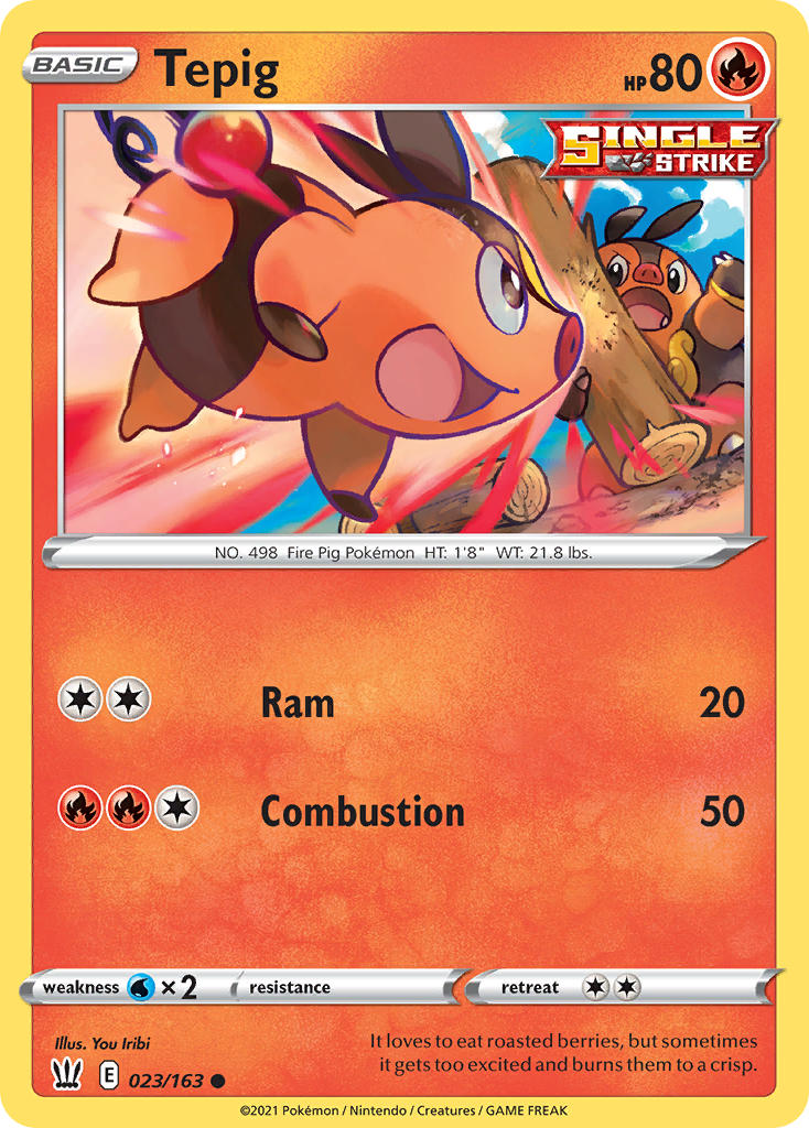 (023/163) Pokemon TCG Battle Styles Single: Tepig Common