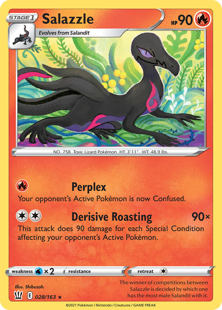 (028/163) Pokemon TCG Battle Styles Single: Salazzle Rare