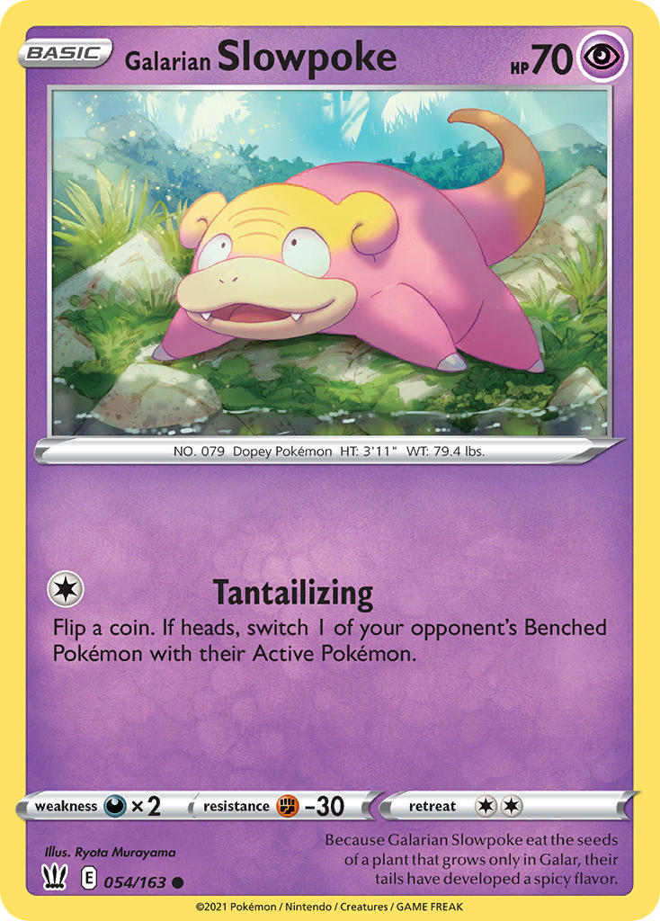 (054/163) Pokemon TCG Battle Styles Single: Galarian Slowpoke Common