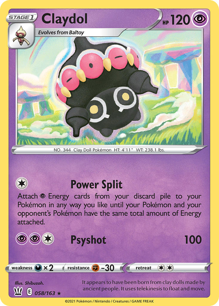(058/163) Pokemon TCG Battle Styles Single: Claydol Reverse Holo Rare