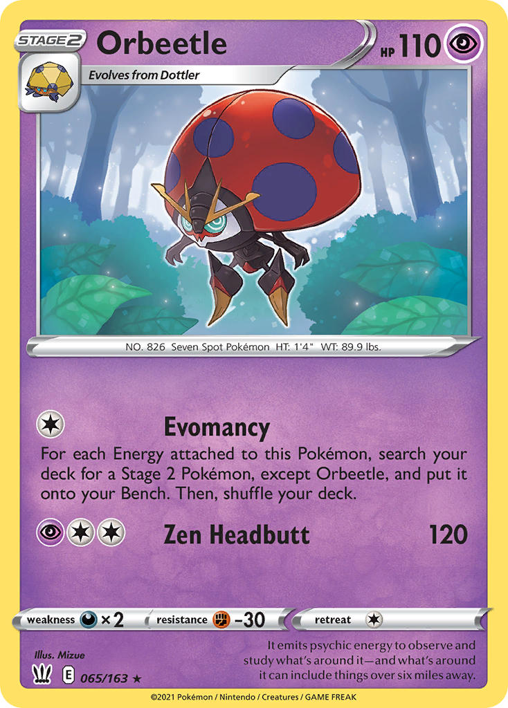 (065/163) Pokemon TCG Battle Styles Single: Orbeetle Holo Rare