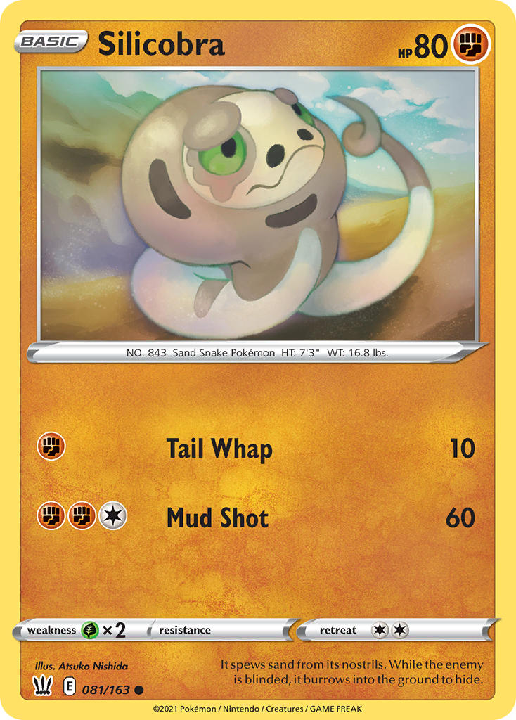 (081/163) Pokemon TCG Battle Styles Single: Silicobra Common