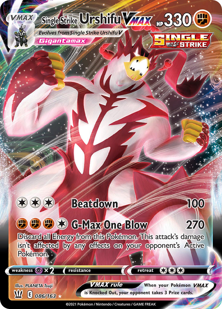 (086/163) Pokemon TCG Battle Styles Single: Single Strike Urshifu VMAX Ultra Rare