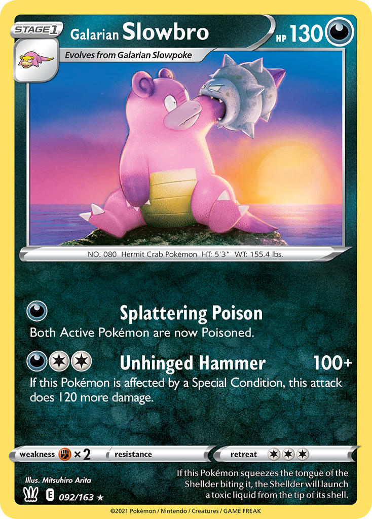 (092/163) Pokemon TCG Battle Styles Single: Galarian Slowbro Rare